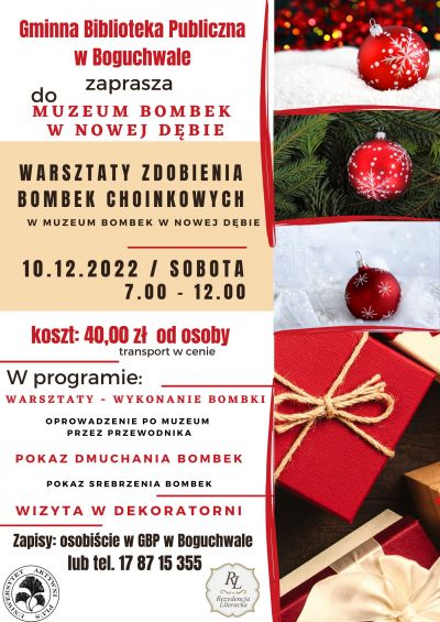 Warsztaty zdobienia bobmek choinkowych w muzeum bombek w Bowej Dębie